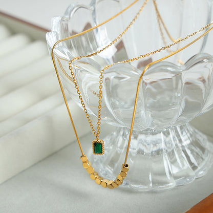 18K Gold Double-Layered Necklace