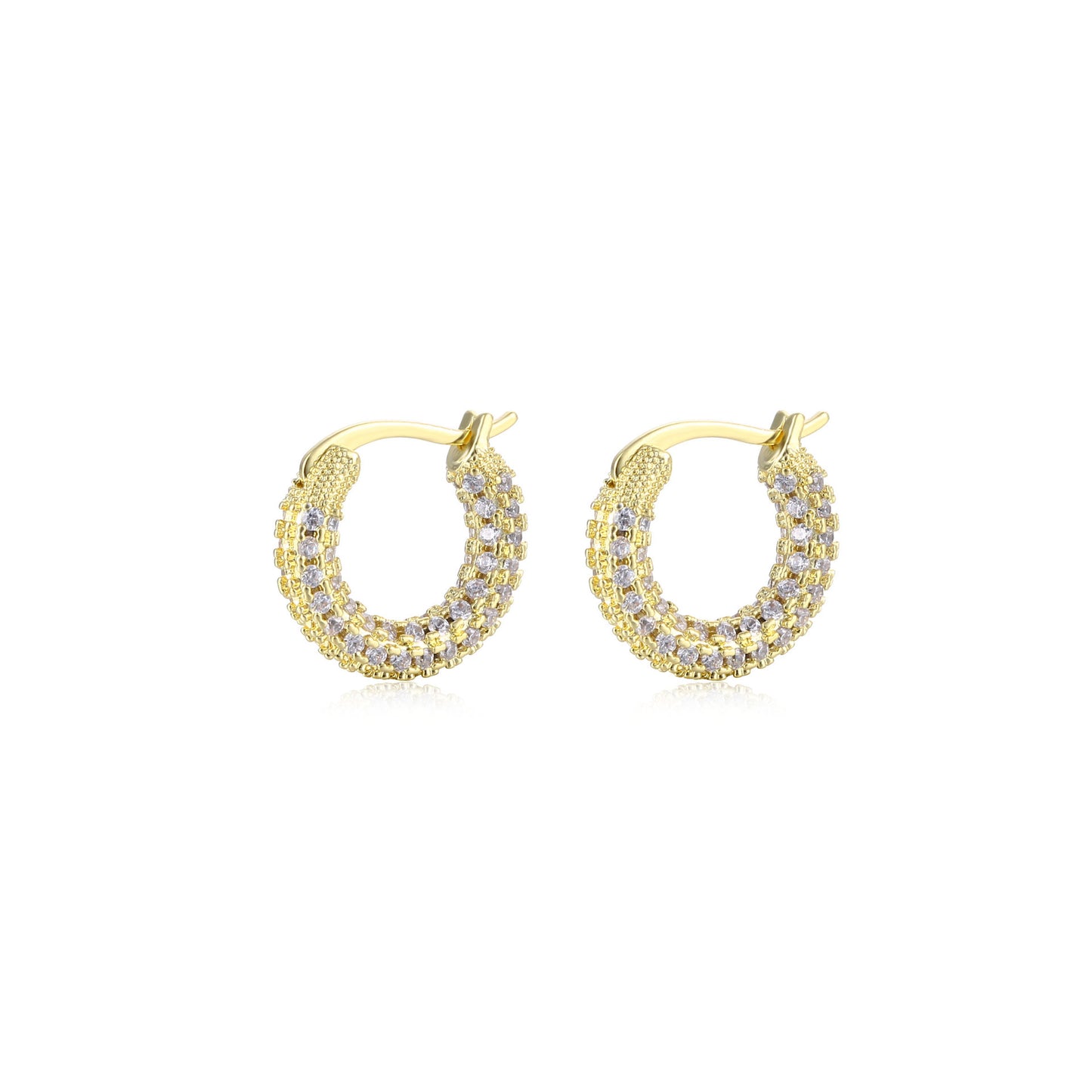 Diamond Net Hoop Earrings