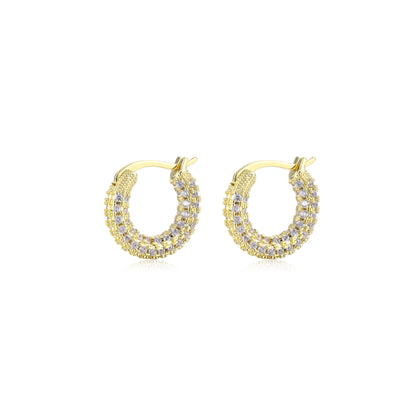 Diamond Net Hoop Earrings