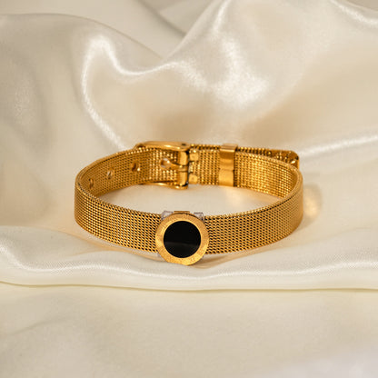 18K Gold Retro Black Gemstone Bracelet