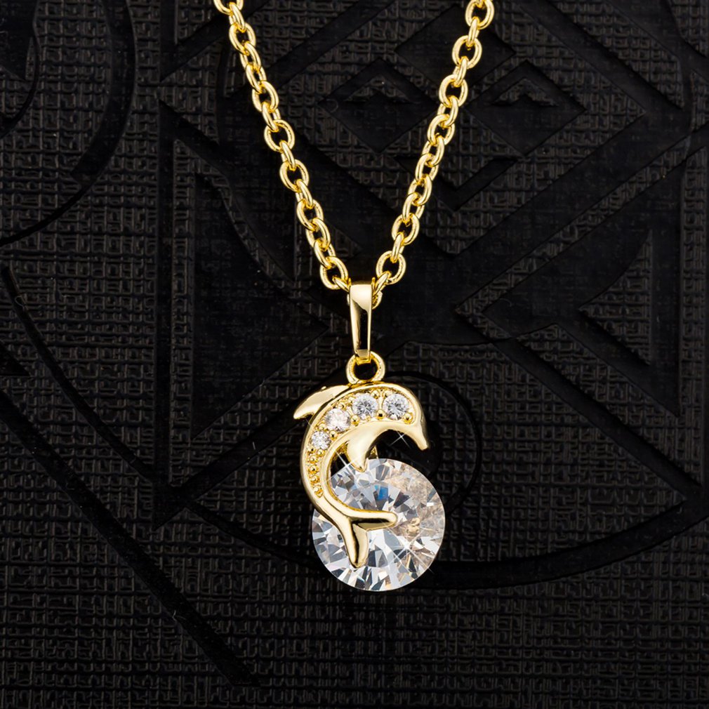 3 pcs Set 8k Elegant Dolphin Necklace Set
