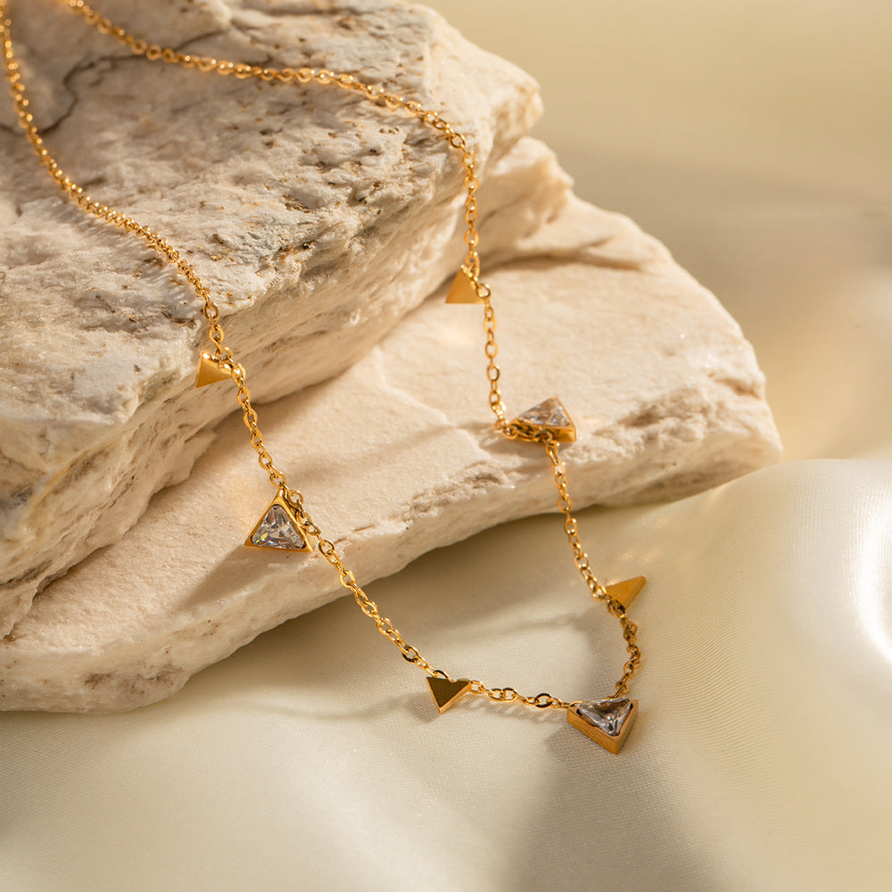 18K Gold Triangle Necklace