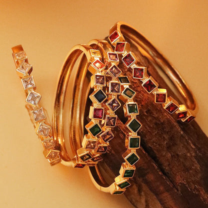 Coloful Square Diamond Bracelet