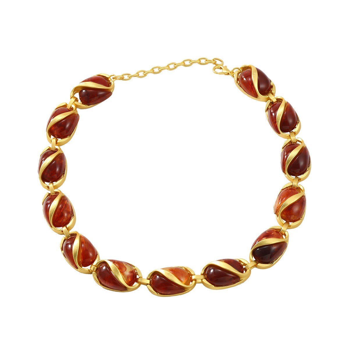 Gold Multi-layered Oval Jewelry Set