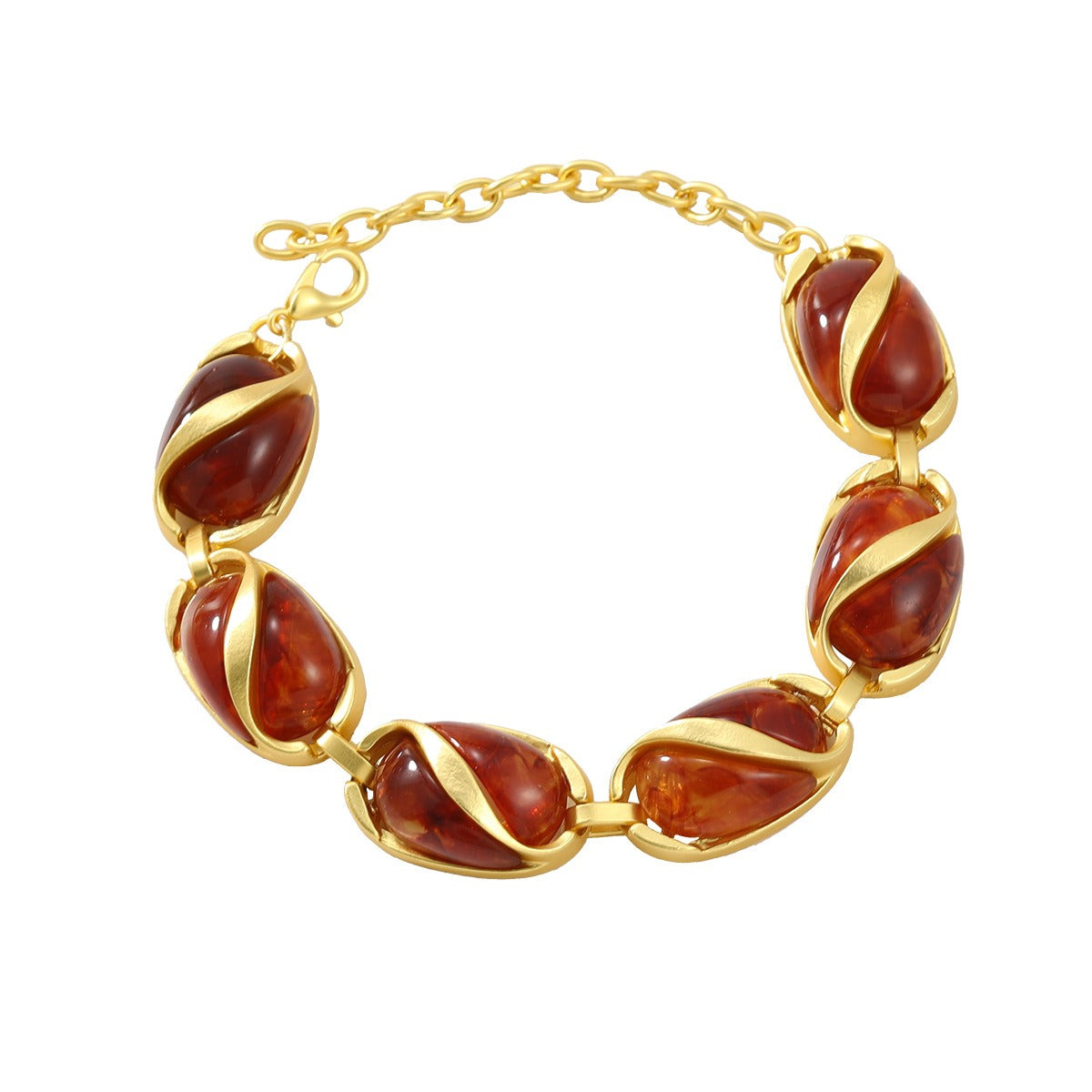 Gold Multi-layered Oval Jewelry Set