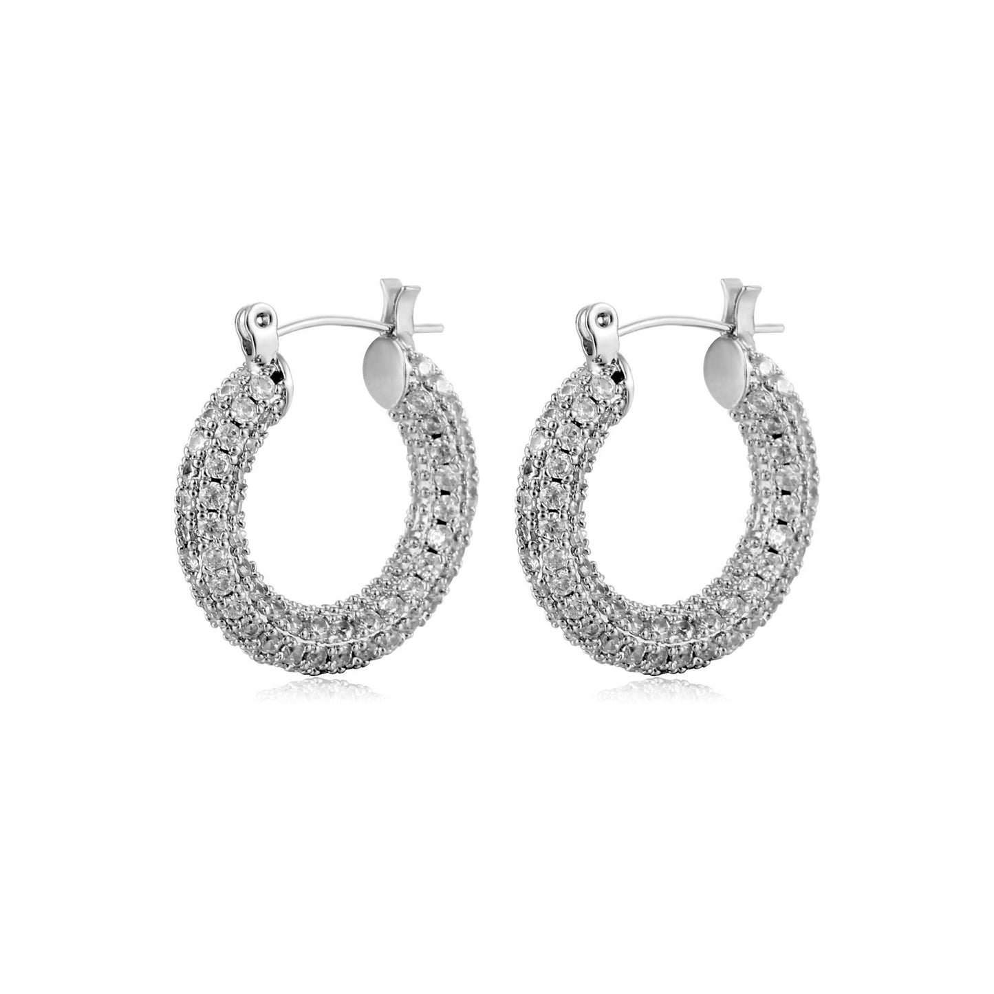 Diamond Net Hoop Earrings