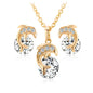 3 pcs Set 8k Elegant Dolphin Necklace Set