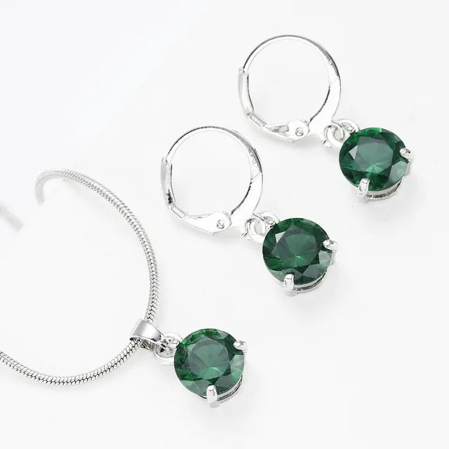 Crystal Necklace and Earrings Jewelry Sets