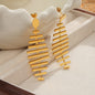Gold Fish bone Shape Earrings