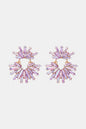 Flower Shape Glass Stone Dangle Earrings