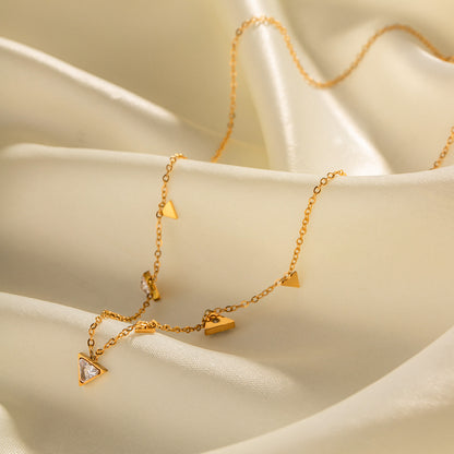18K Gold Triangle Necklace