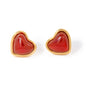18k gold red gemstone  earrings