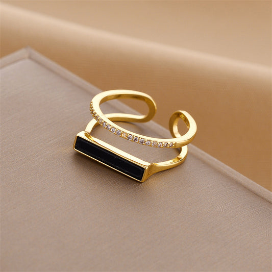Open Diamond Gold Ring
