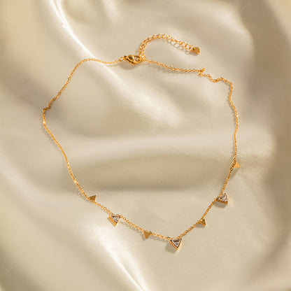 18K Gold Triangle Necklace