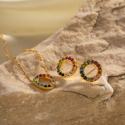 18k Gold Noble Light Wind Necklace Set