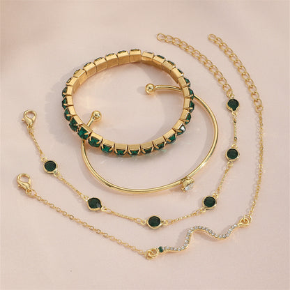 4pcs Diamond Stretch Bracelet Set