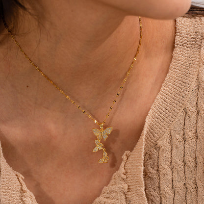 Gold Butterfly Pendant Necklace