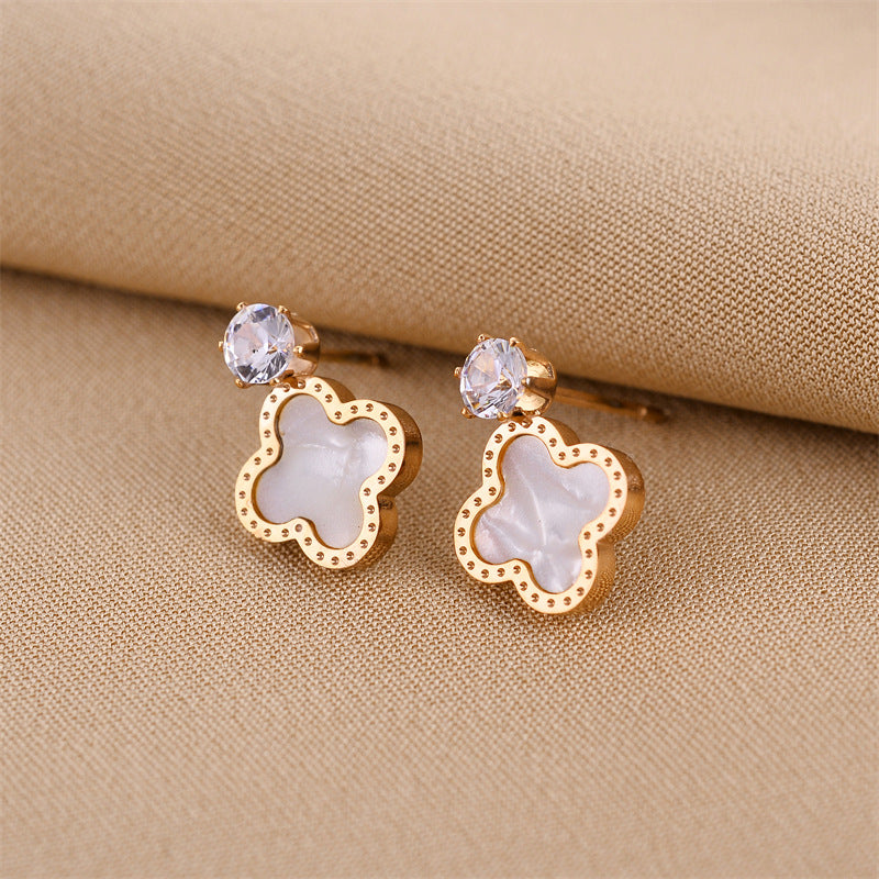 18K Gold Four-leaf Clover Earrings