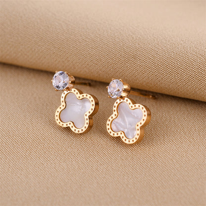 18K Gold Four-leaf Clover Earrings
