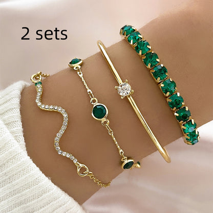4pcs Diamond Stretch Bracelet Set