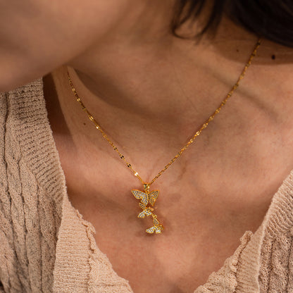 Gold Butterfly Pendant Necklace