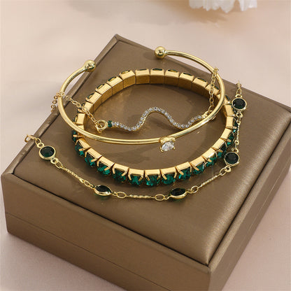 4pcs Diamond Stretch Bracelet Set
