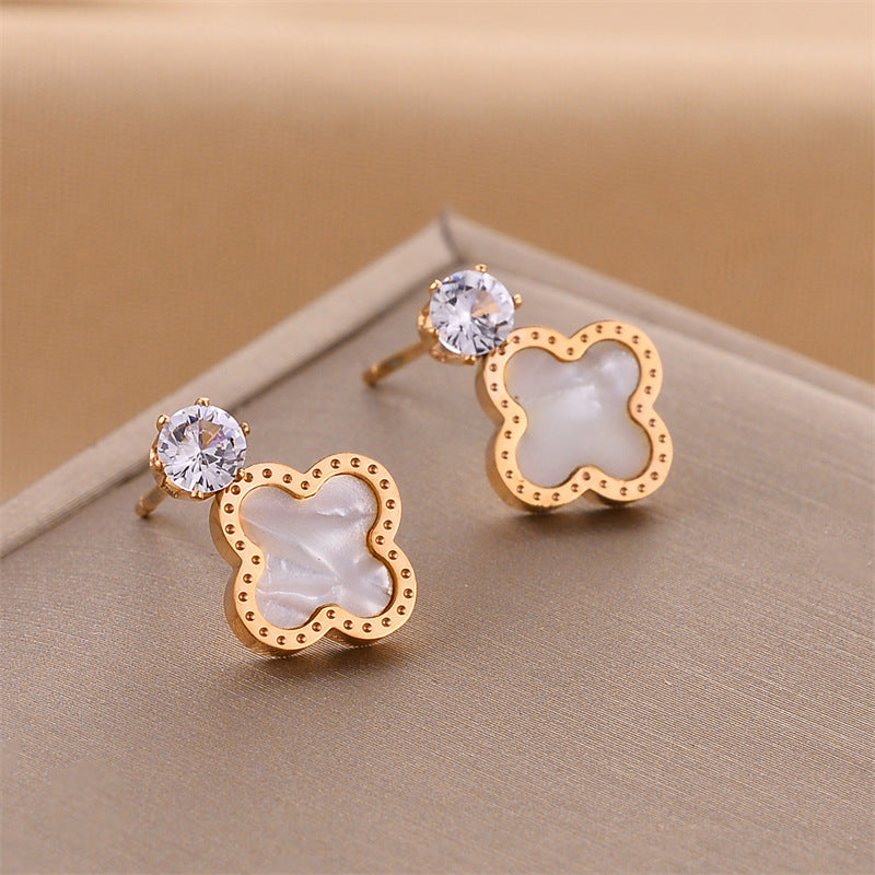 18K Gold Four-leaf Clover Earrings