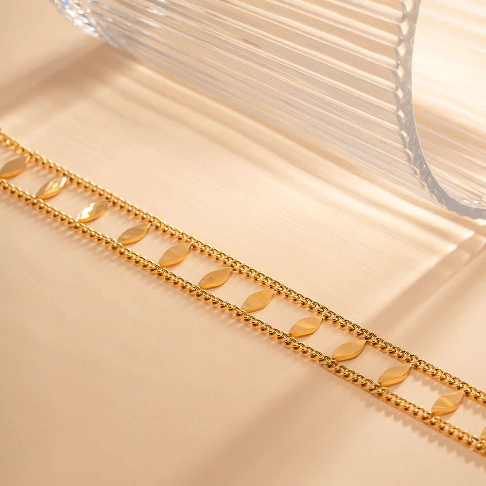 18K Gold  Double Layer Versatile Necklace