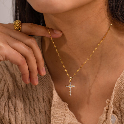 18K Gold Versatile Cross Necklace