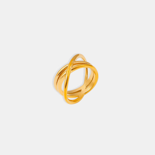 18K Gold Crisscross Ring