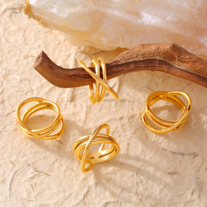 18K Gold Crisscross Ring
