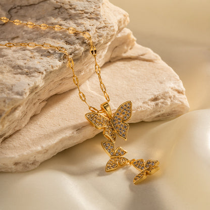Gold Butterfly Pendant Necklace