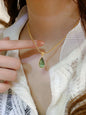 18K Gold Drop-shaped Gem-Necklace