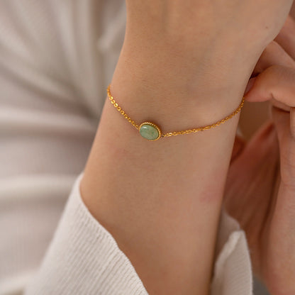 Natural Green Stone Bracelet