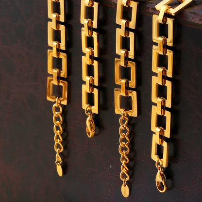 Gold Hollow Square Bracelet