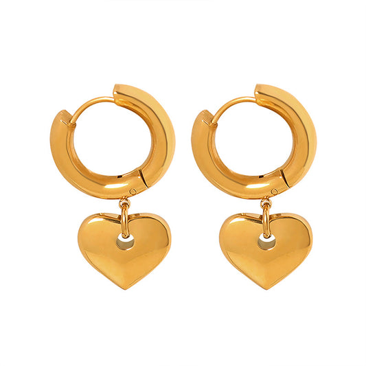 18K Gold Noble Heart Earrings