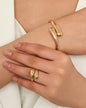 Smooth Gold Two-piece Ring and Bracelet Set