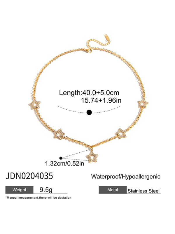 18k Gold Five-pointed Star Necklace