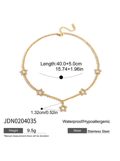 18k Gold Five-pointed Star Necklace