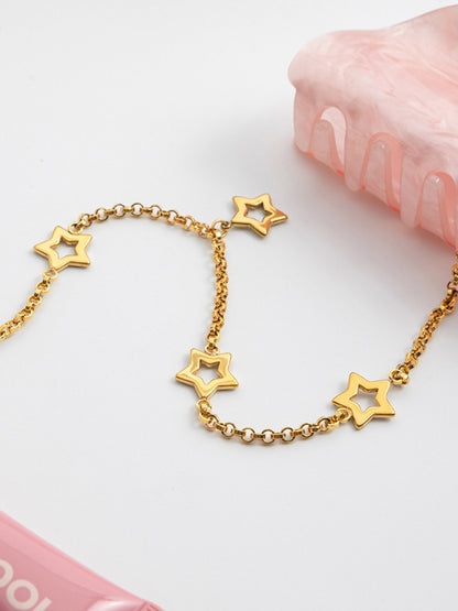 18k Gold Five-pointed Star Necklace