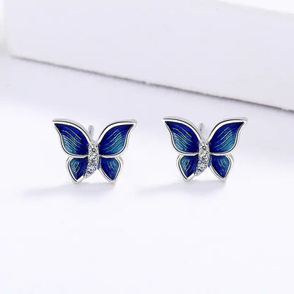 Micro-Enamel Butterfly Necklace Set