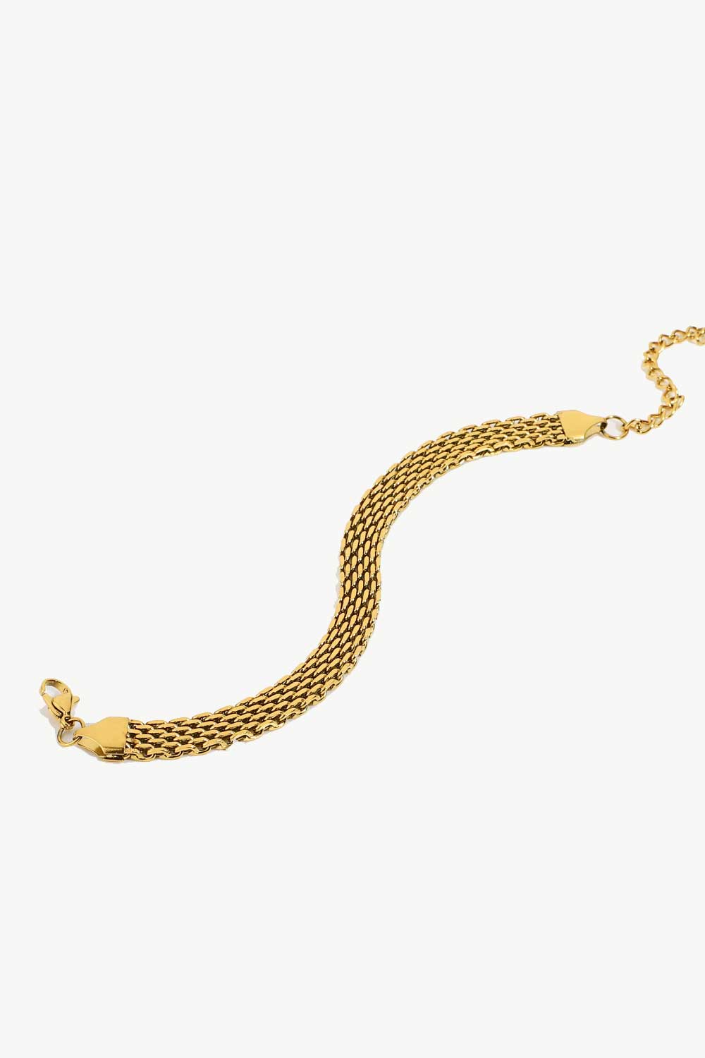 18K Gold Wide Chain Bracelet