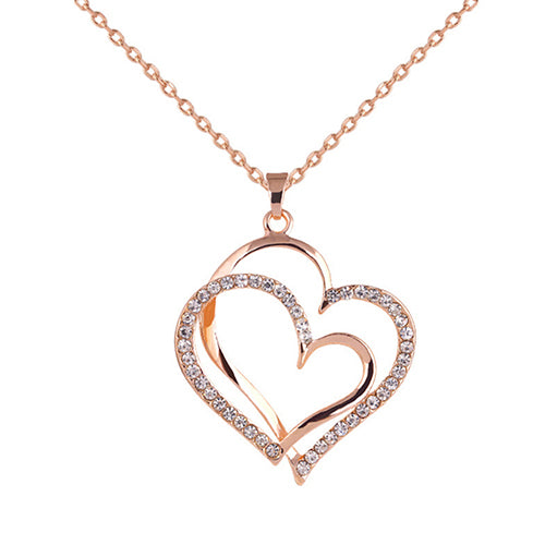 Fashion Double Heart Pendent Necklace