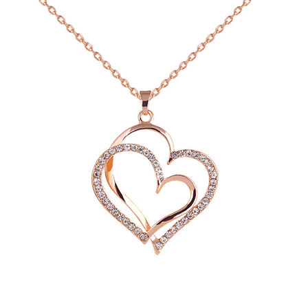Fashion Double Heart Pendent Necklace