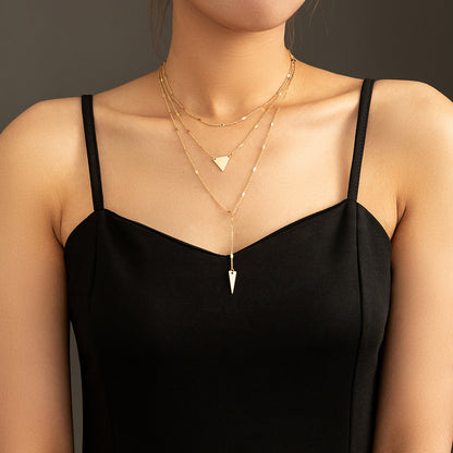 Gold Triangle Multi-Layered Necklace
