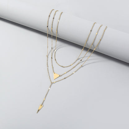 Gold Triangle Multi-Layered Necklace