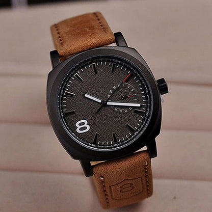 Men Wrist Watch Faux Leather Strap