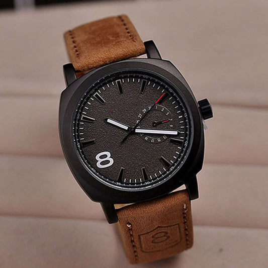 Men Wrist Watch Faux Leather Strap