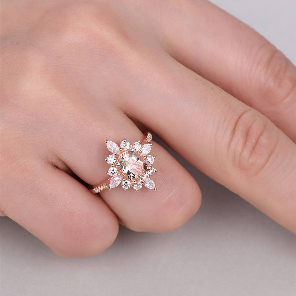 Women Shiny Floral Ring