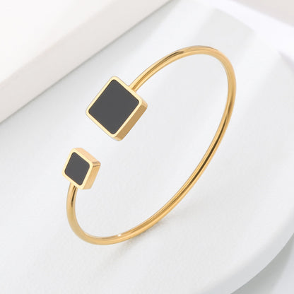 Open Gold C-Shaped Bracelet
